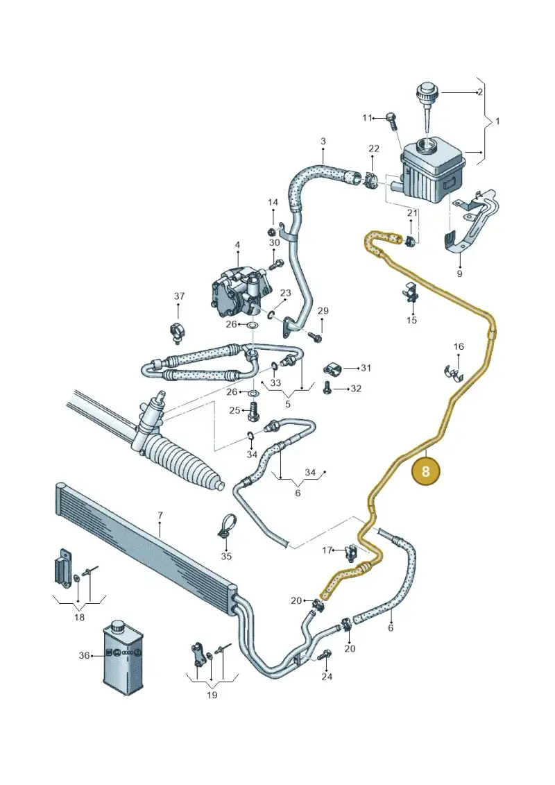 7L8422890 — Audi Q7 qu. 3.0 TDI (2009-2015) diagram 493422600, position 8