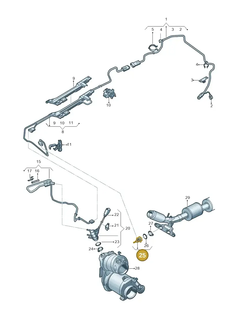 7LA131113A — Audi A3 Sportback (2019-2021) diagram 596201410, position 25