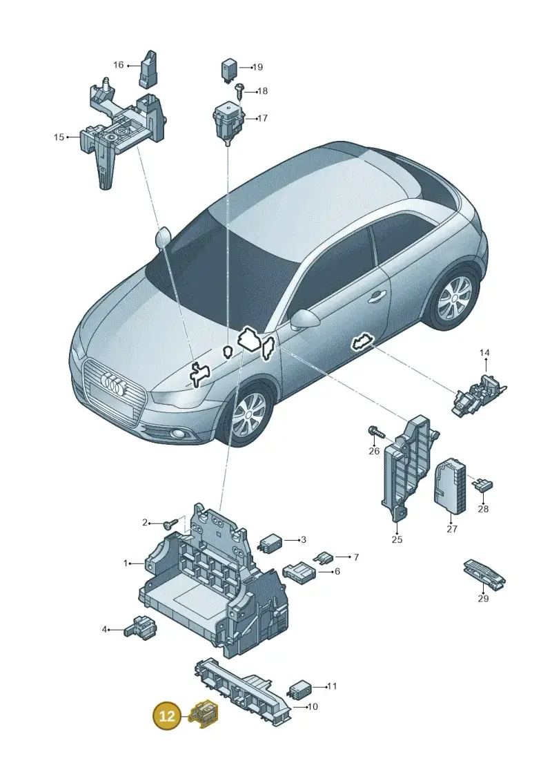 7M0937528M — Audi A1 Sportback (2010-2015) diagram 708937000, position 12
