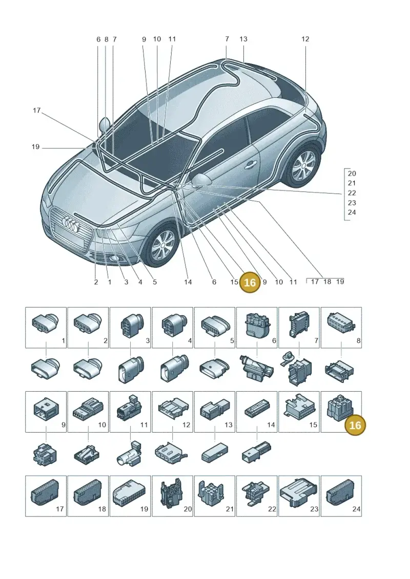 7M0937528M — Audi A1 Sportback (2010-2015) diagram 708971790, position 16