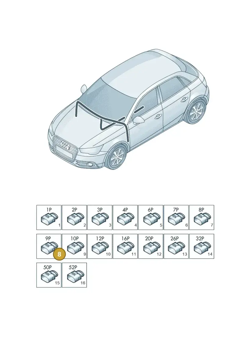 7M0937528M — Audi A1 Sportback (2010-2015) diagram 708971820, position 8