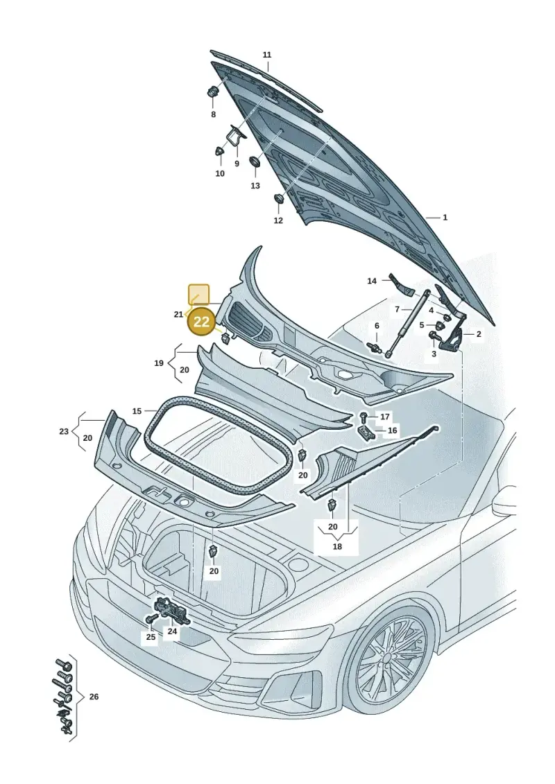 7M3827649 — Audi RS e-tron GT (2020-2020) diagram 4j1823000, position 22