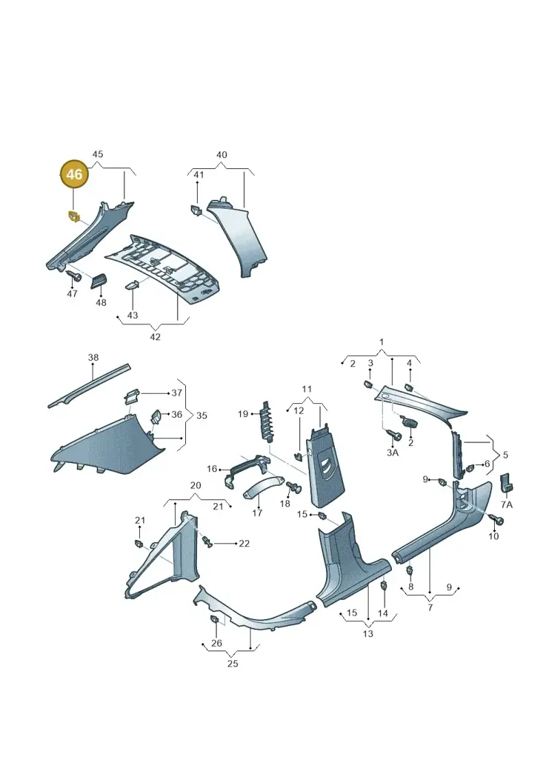 7M3827649 — Audi A6 qu. 3.0 tdi (2014-2018) diagram 798867650, position 46