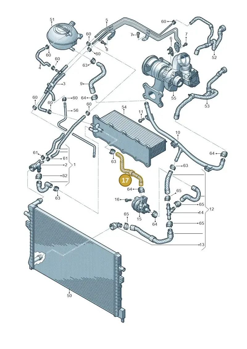 7N0122063B — Audi A3 Sportback (2016-2020) diagram 891121200, position 17