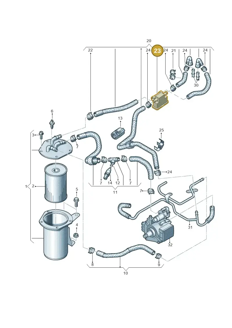 7N0127242 — Audi Q3 2.0 TDI (2014-2019) diagram 728127400, position 23