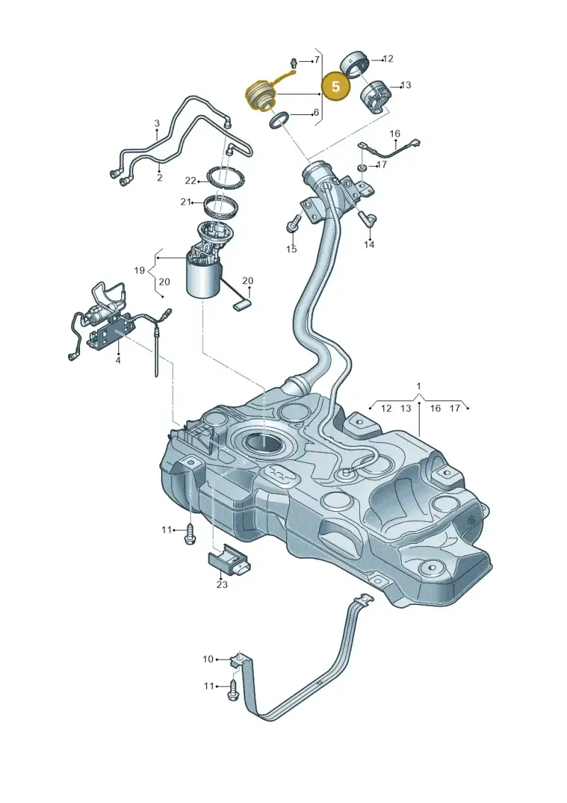7N0201550G — Audi A3 Sportback (2019-2021) diagram 596201500, position 5