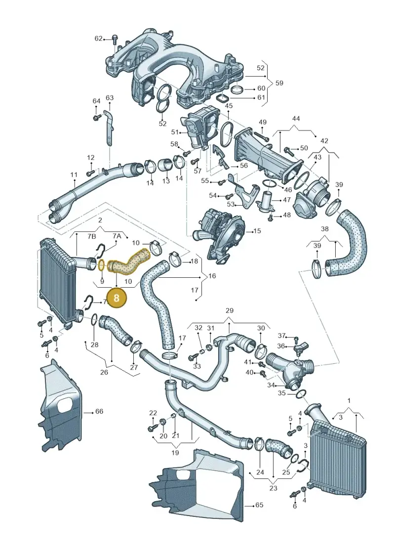 7P0145738D — Audi Q7 qu. 3.0 TDI (2009-2015) diagram 675145480, position 8