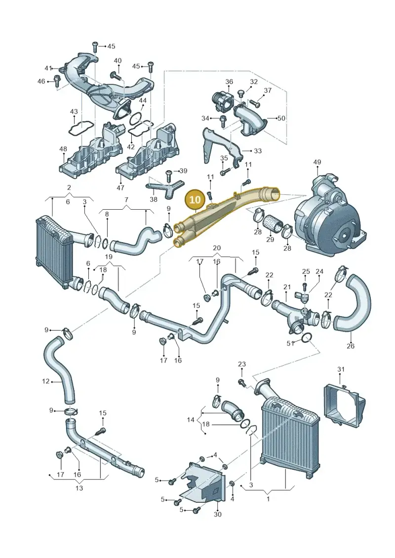 7P0145941A — Audi Q7 qu. 3.0 TDI (2009-2015) diagram 274145780, position 10