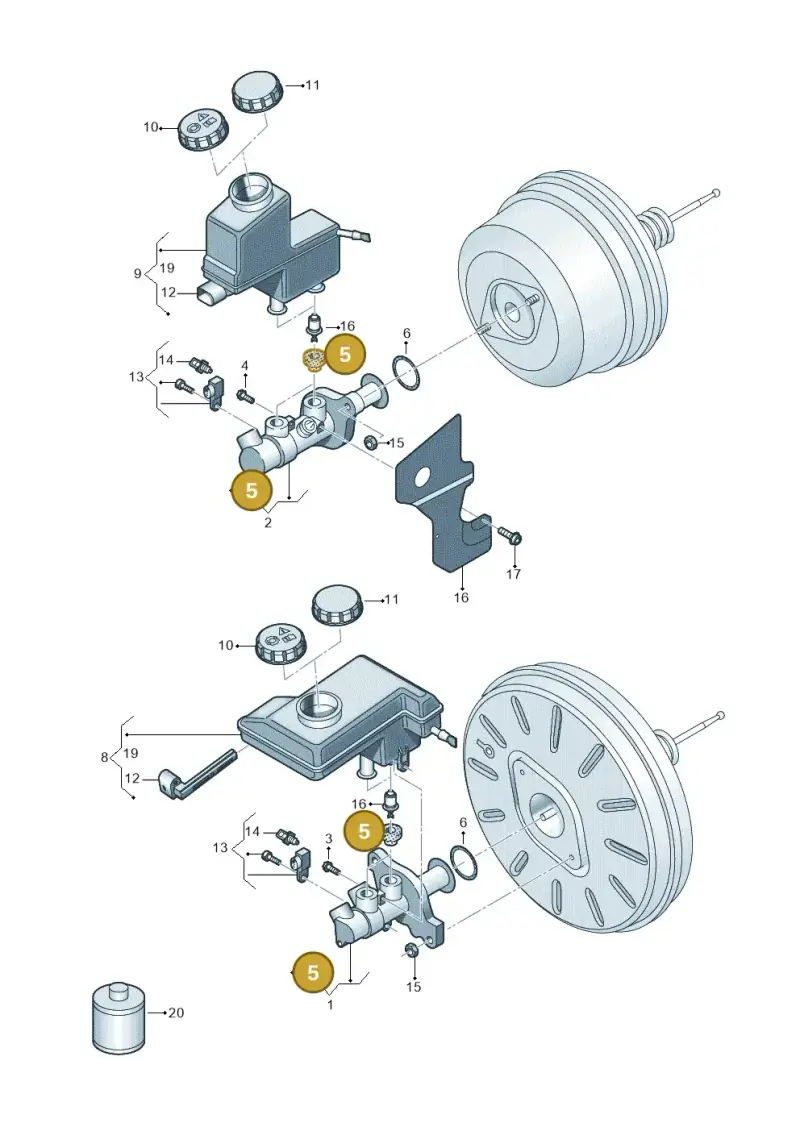 7P0611817 — Audi A3 Sportback (2016-2020) diagram 890611100, position 5