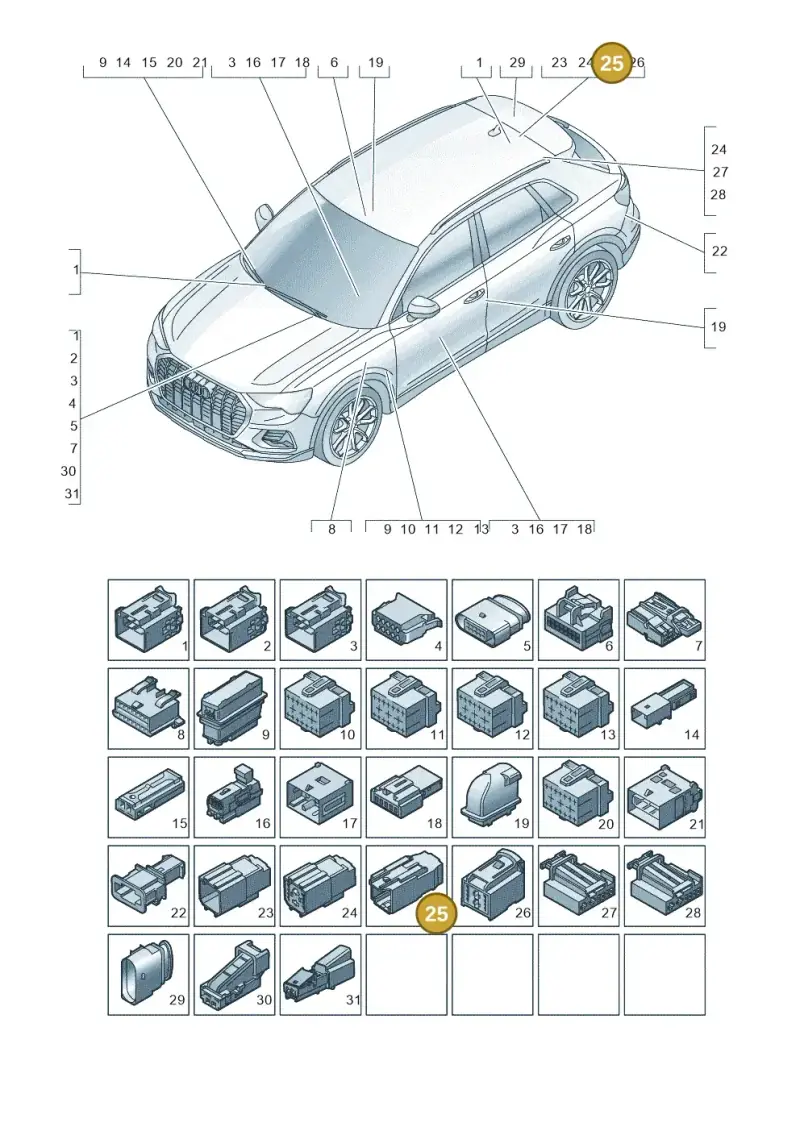 7P0972735 — Audi Q4 Sportback (2021-2022) diagram 89a971820, position 25