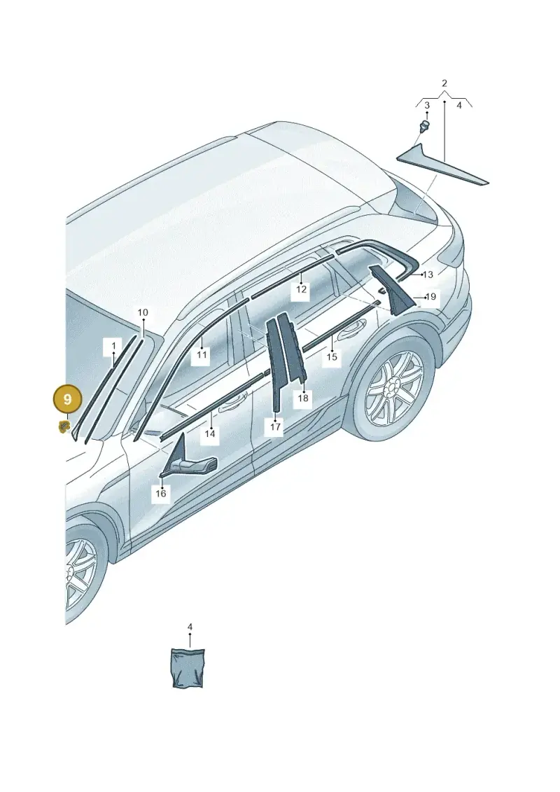 7P6853910A — Audi Q8 e-tron (2018-2020) diagram 586853200, position 9
