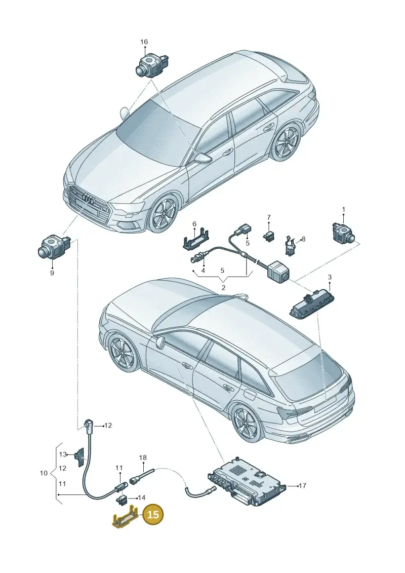 7P6937545 — Audi A6 2.0 (2018-) diagram 430907450, position 15