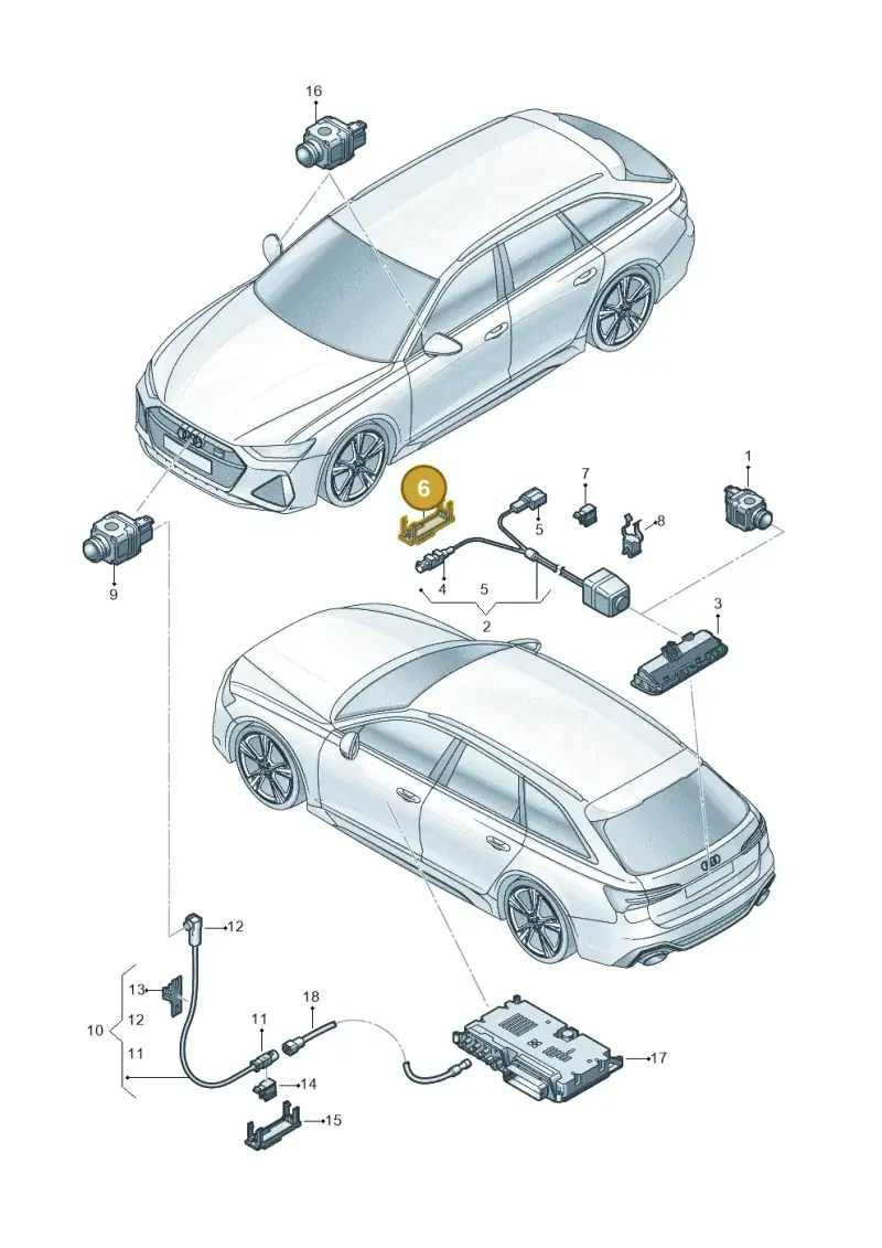 7P6937545 — Audi RS6 Avant (2019-) diagram 537907260, position 6