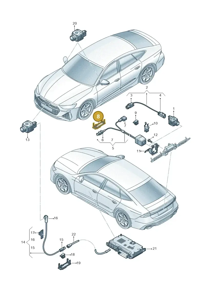 7P6937545 — Audi RS7 Sportback (2019-) diagram 538907260, position 8