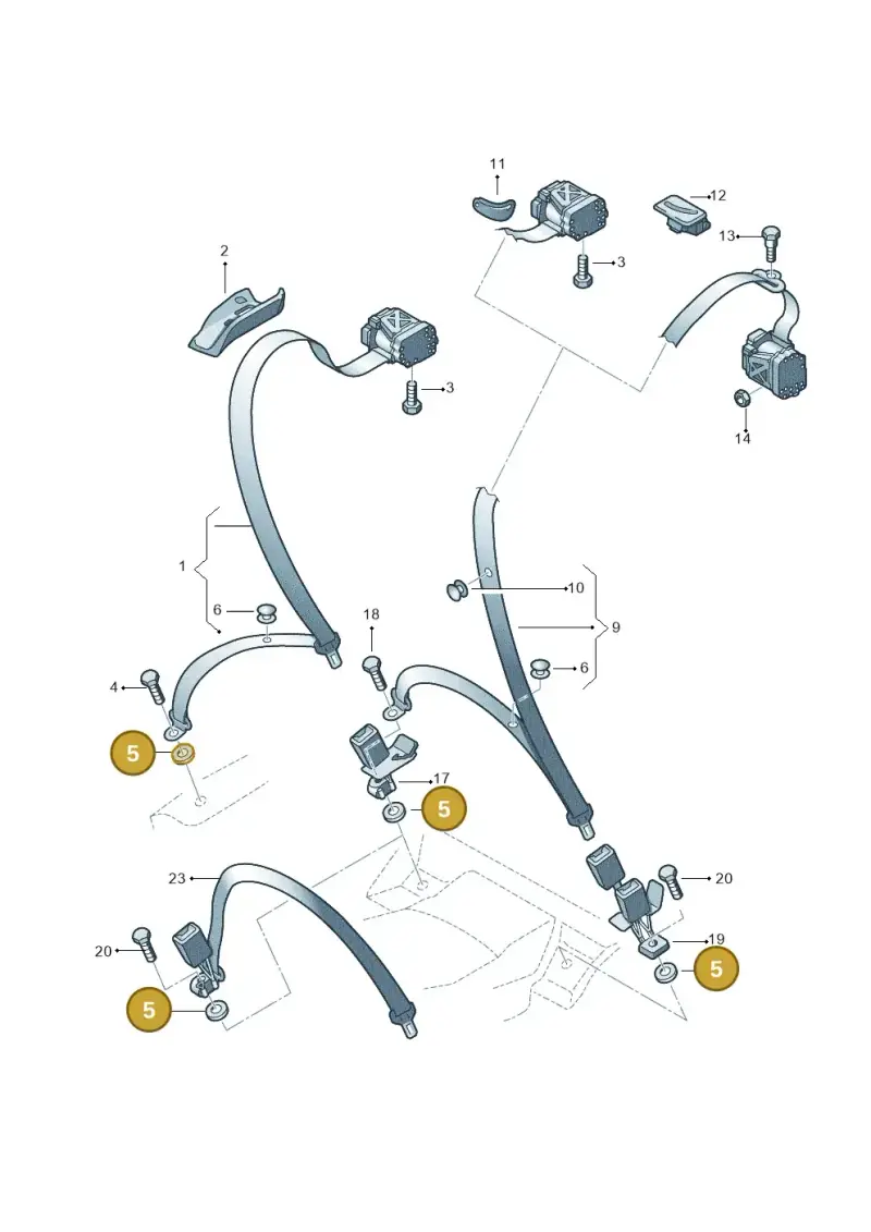 803019813 — Audi RS4 Av. qu. 4.2 (2012-2015) diagram 249857700, position 5
