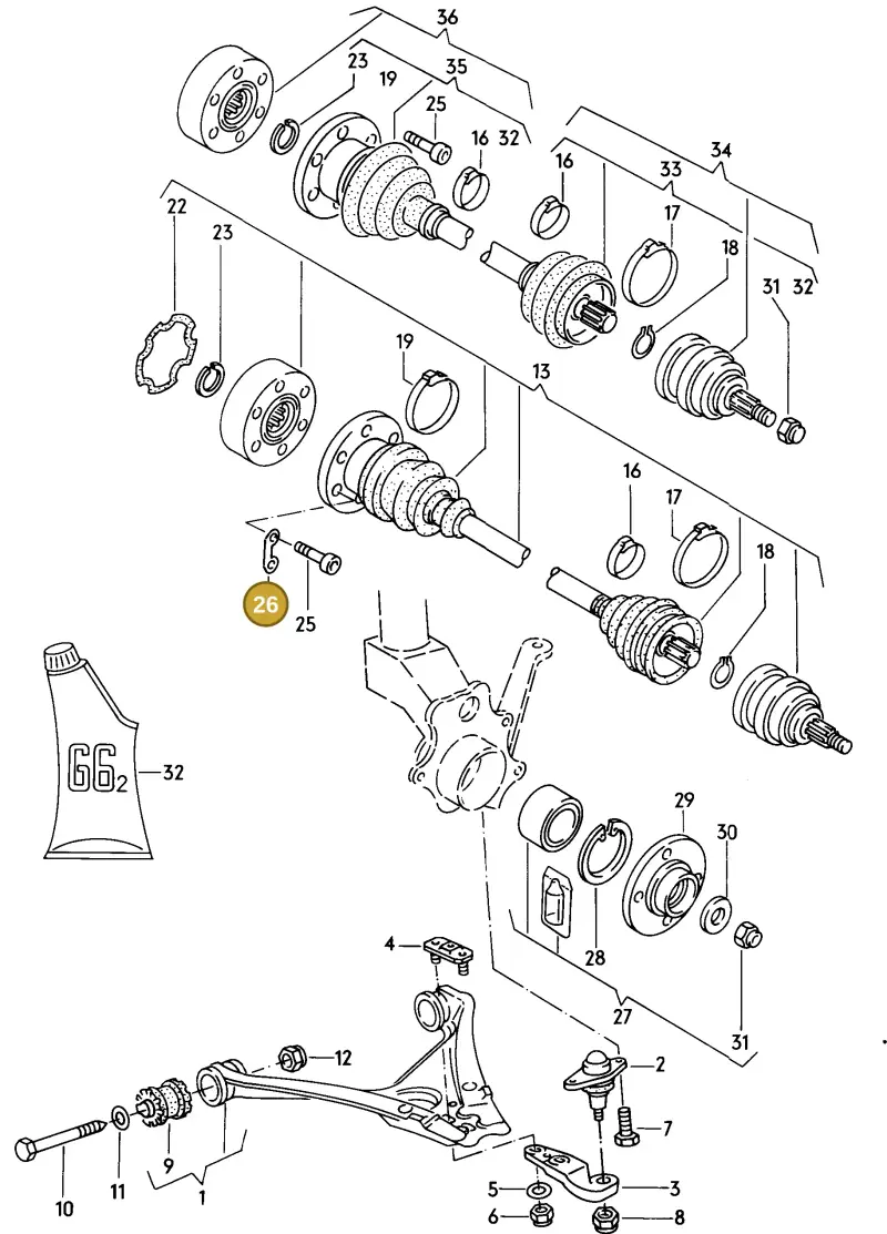 803407357 — Audi 4000 S/CS qu. (1984-1987) diagram 074046050, position 26
