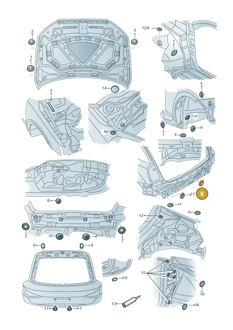 803803583 — Audi Q3 2.0 TDI (2014-2019) diagram 728803350, position 8