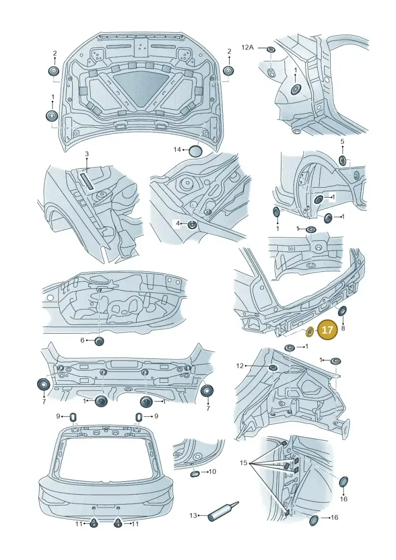 803803583A — Audi Q3 1.4 (2016-) diagram 728803350, position 17