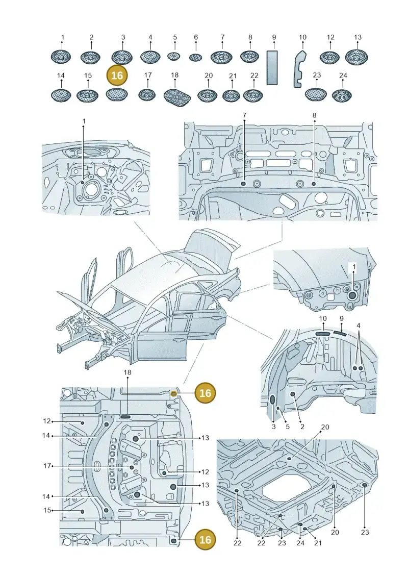 803803583A — Audi A8L (2017-2022) diagram 838803350, position 16
