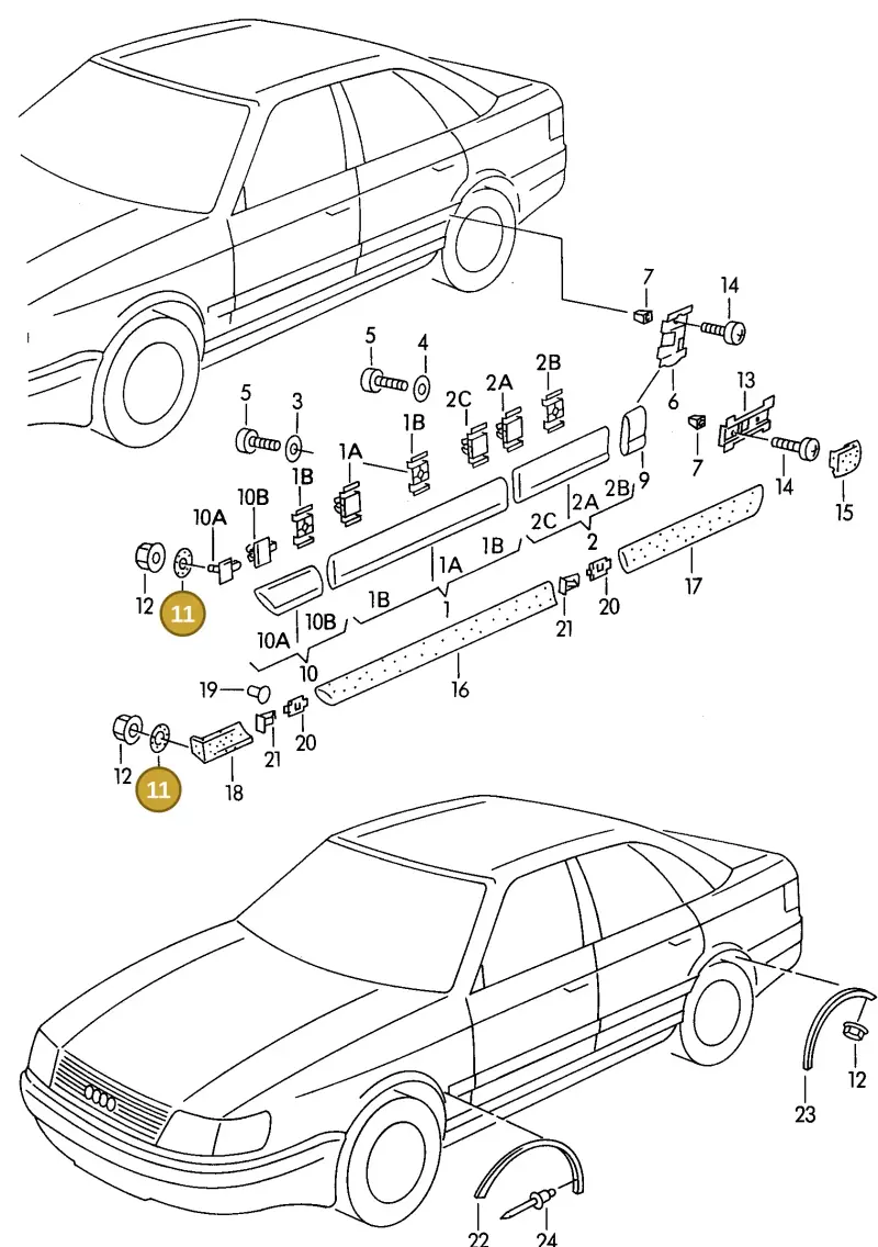 803955637 — Audi S6 plus qu.       97 (1996-1997) diagram 118853100, position 11