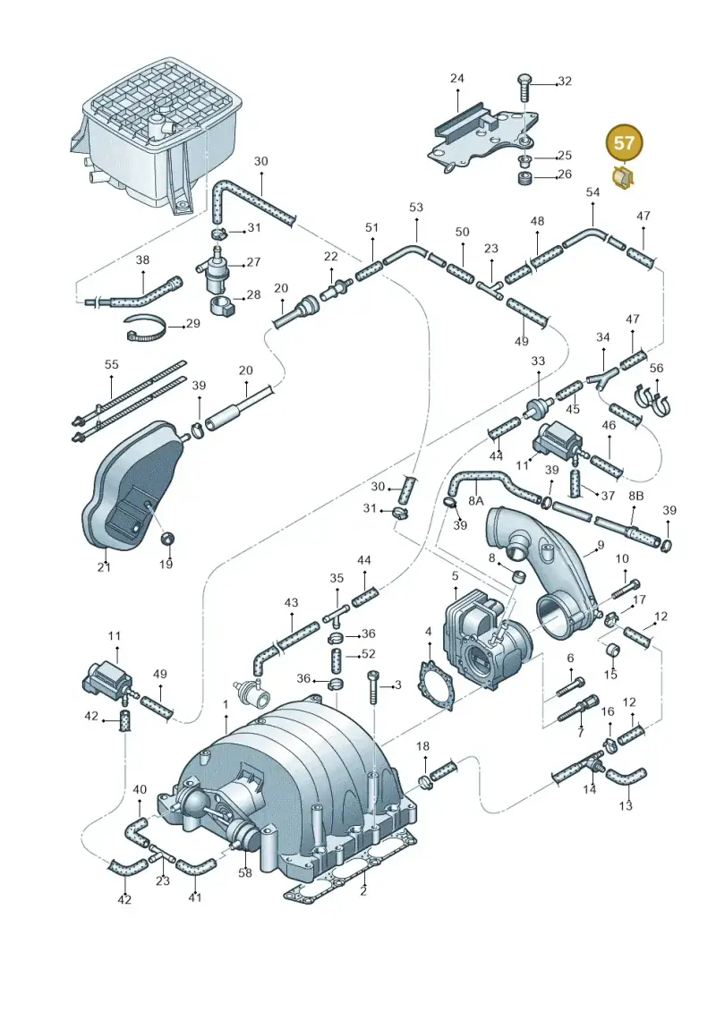 803959849 — Audi A4/S4/Av./qu.     05> (2005-) diagram 249133800, position 57