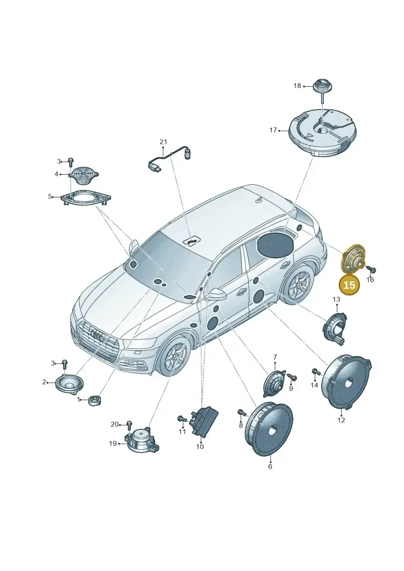80A035303 — Audi Q5 (2016-2025) diagram 896035350, position 7+15