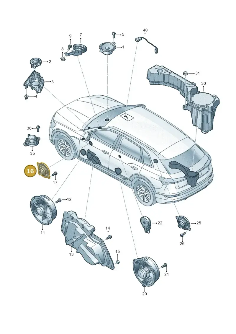 80A035303 — Audi Q8 e-tron (2018-2025) diagram 586035350, position 16+25