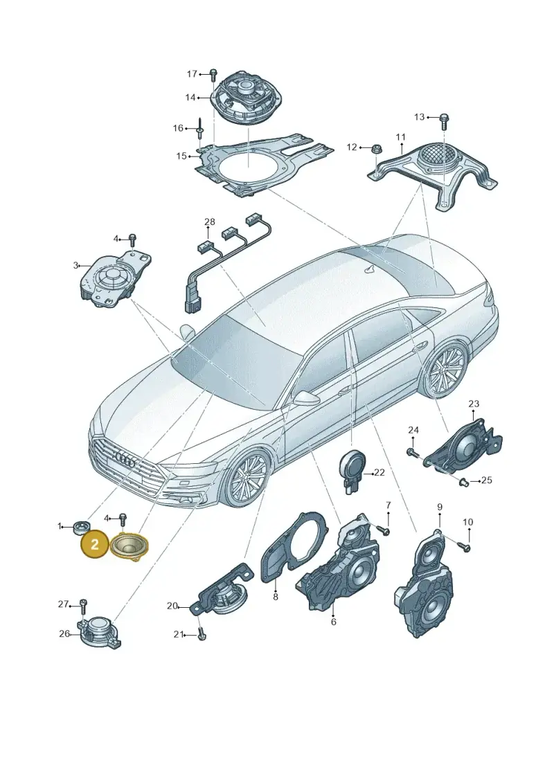 80A035453 — Audi A8L (2017-2022) diagram 838035350, position 2