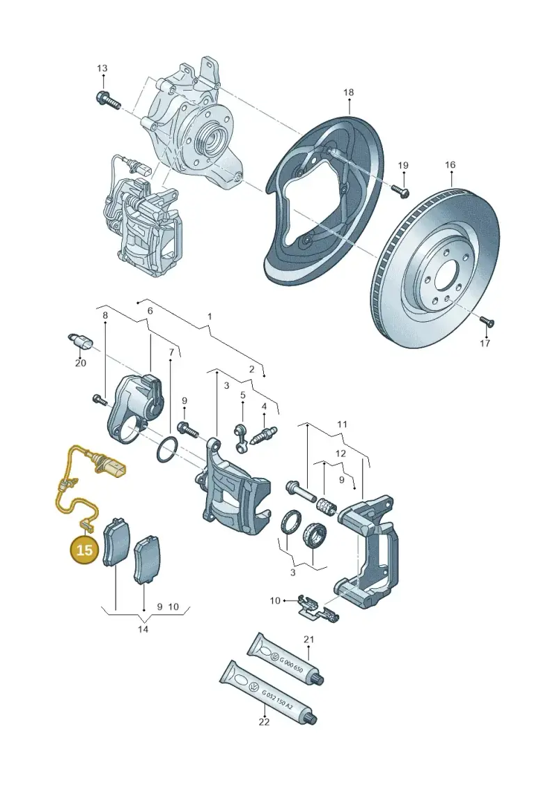 80A615121 — Audi A6 2.0 (2018-) diagram 849615600, position 15