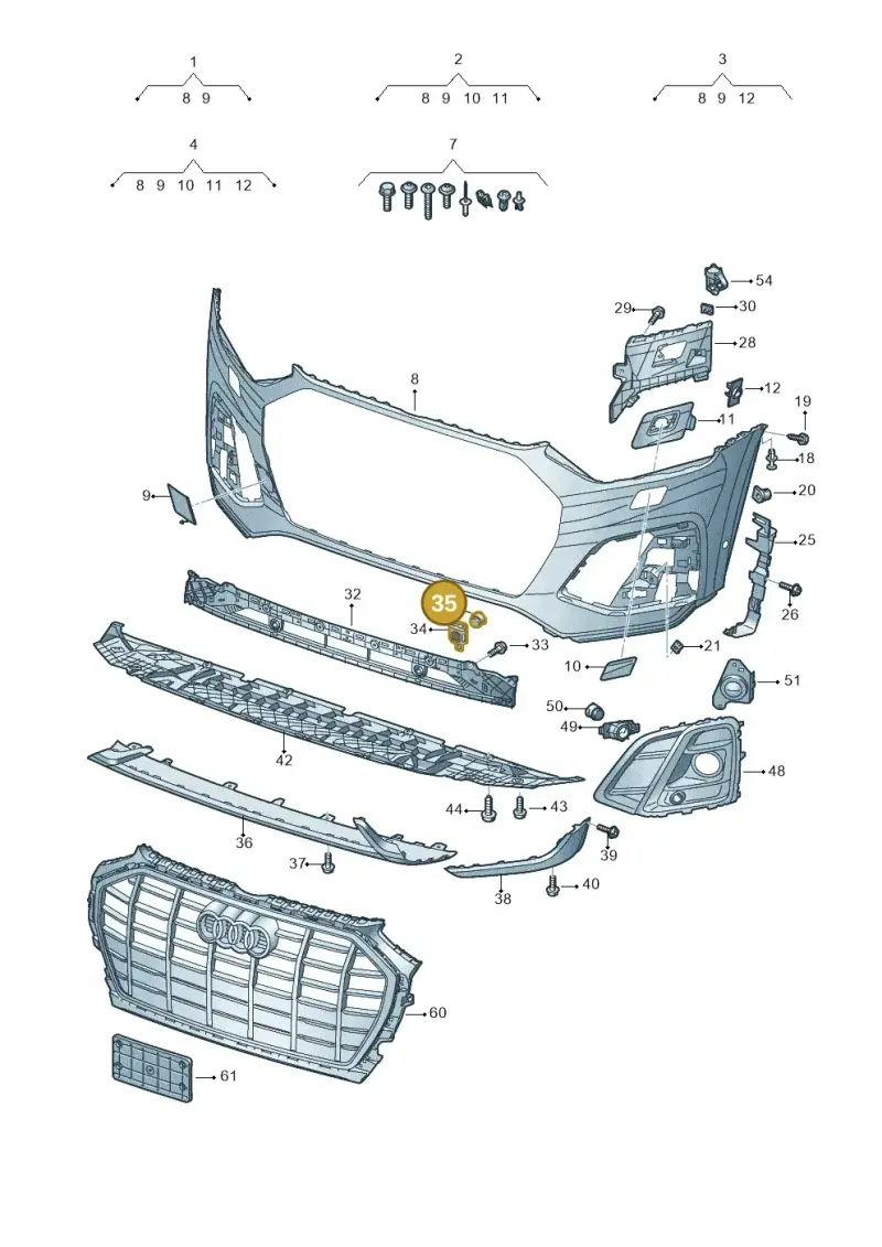 80A807007 — Audi Q5 (2016-2020) diagram 896807026, position 35