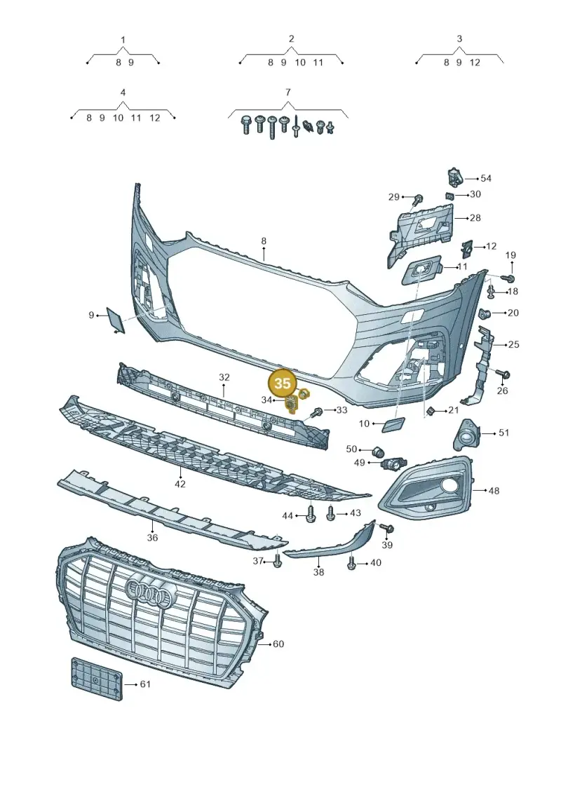 80A807007 — Audi Q5 (2016-2020) diagram 896807015, position 35