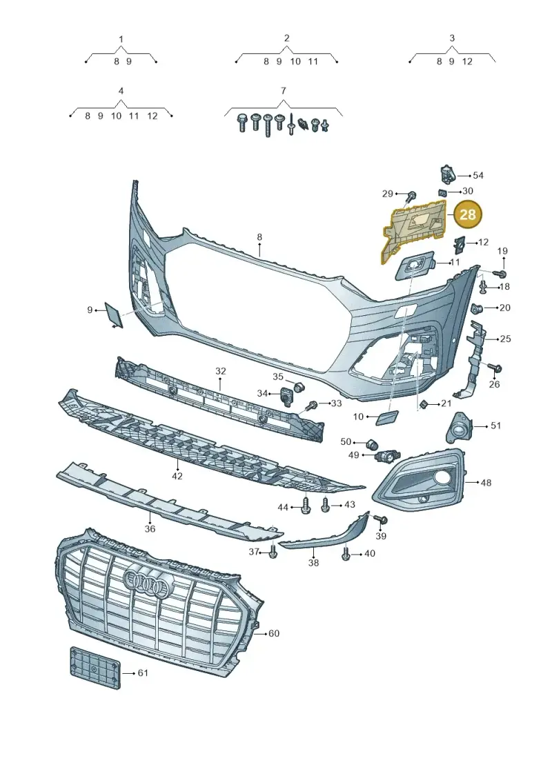 80A807095E — Audi Q5 (2016-2025) diagram 896807015, position 28