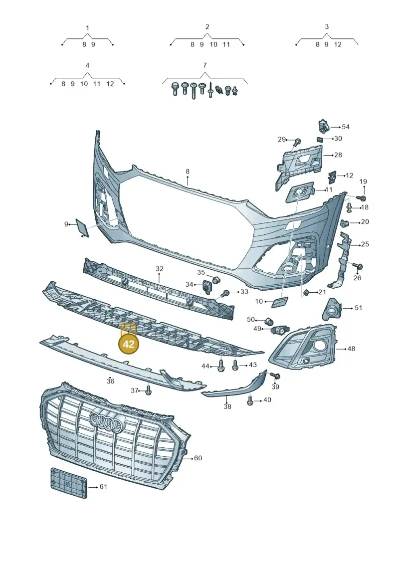 80A807233H — Audi Q5 (2016-2025) diagram 896807026, position 42