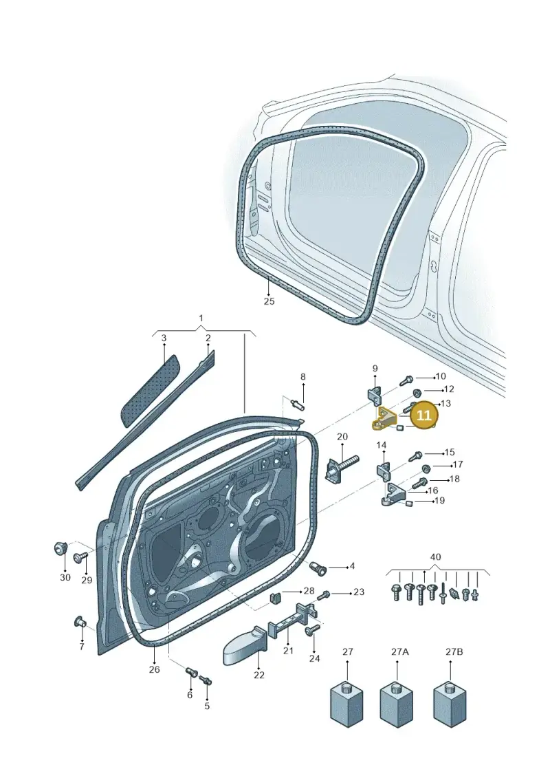 80A831403A — Audi Q5 qu. 2.0 (2018-) diagram 428831011, position 11