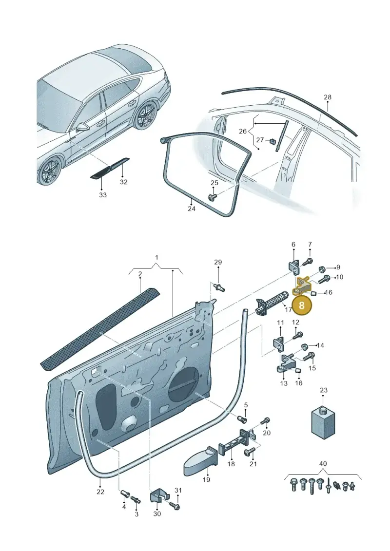 80A831403A — Audi RS5 Sportback (2017-) diagram 897831150, position 8