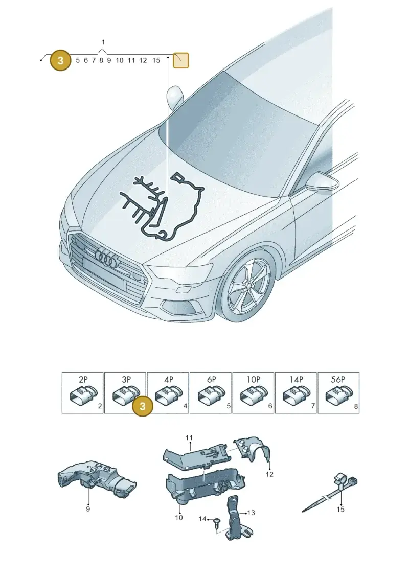 80A973703A — Audi A6 (2018-2025) diagram 430971350, position 3