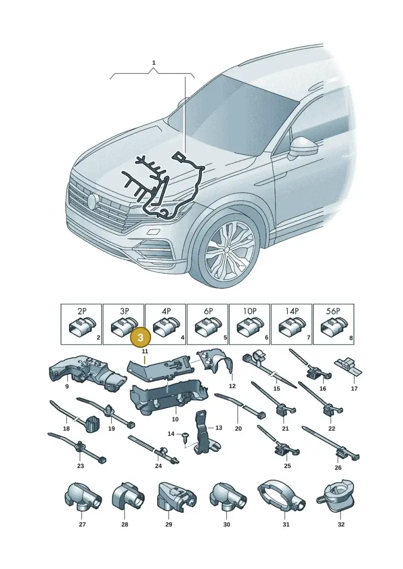 80A973703A — Volkswagen Touareg (2017-2025) diagram 439971016, position 3