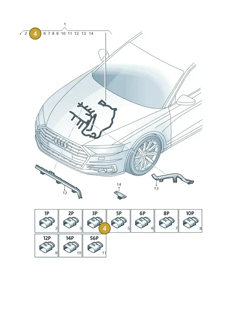 80A973703A — Audi A8 (2017-2025) diagram 838971450, position 4
