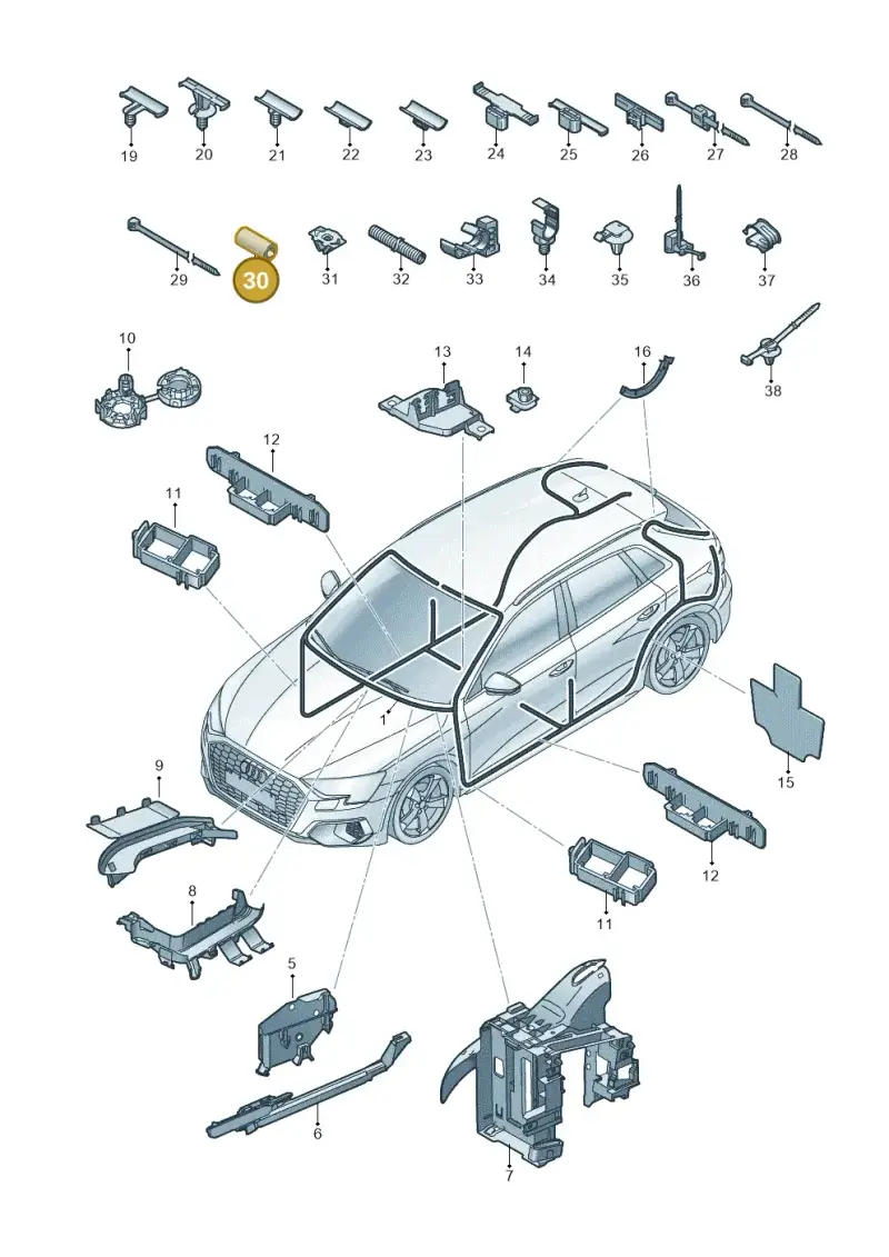 811971790 — Audi A3 Sportback (2019-2021) diagram 596971800, position 30