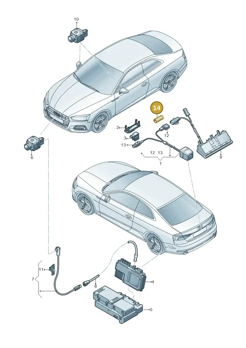 811971790 — Audi RS5 Sportback (2017-) diagram 897907450, position 14