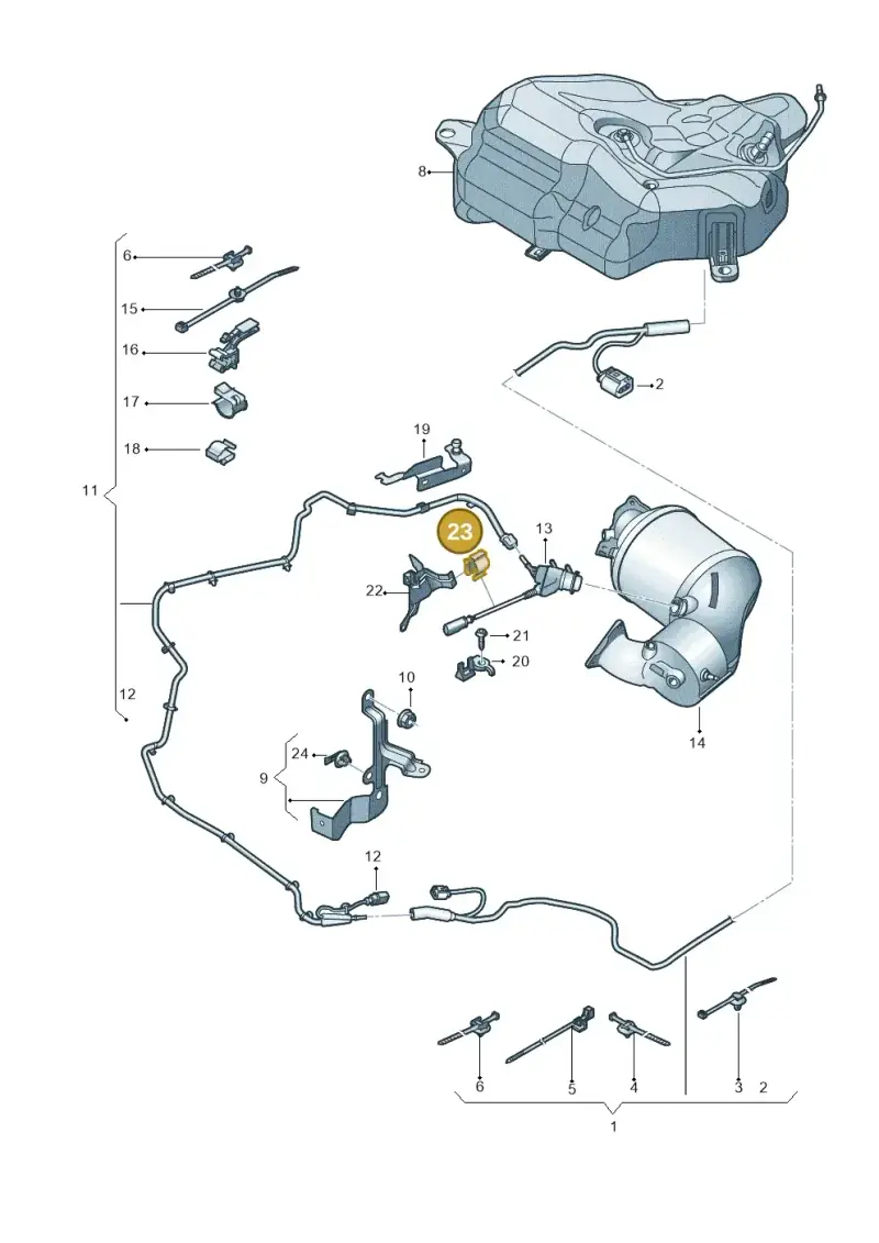 811971848B — Audi A7 Sportback (2014-2018) diagram 798201360, position 23