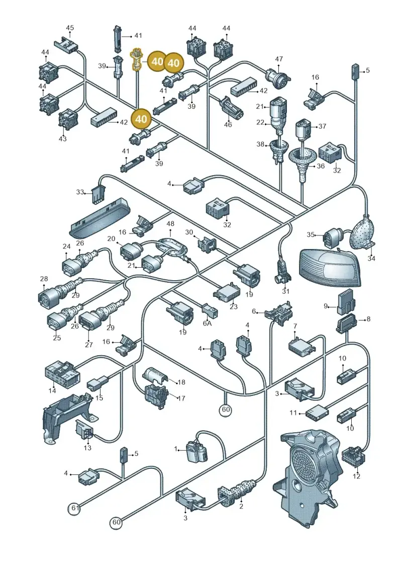 813972924 — Audi A3 Sportback (2008-2013) diagram 646971830, position 40