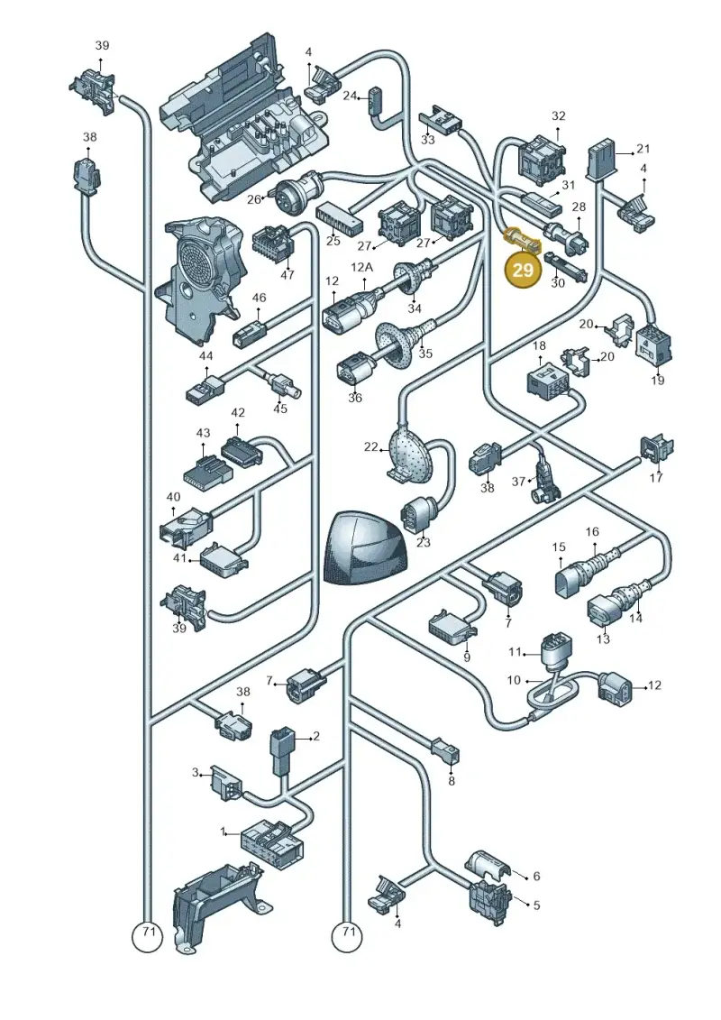 813972925 — Audi A3/S3/Sportb./qu. 08 (2007-) diagram 638971830, position 29