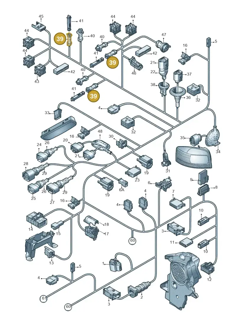 813972925 — Audi A3 Sportback (2008-2013) diagram 646971830, position 39