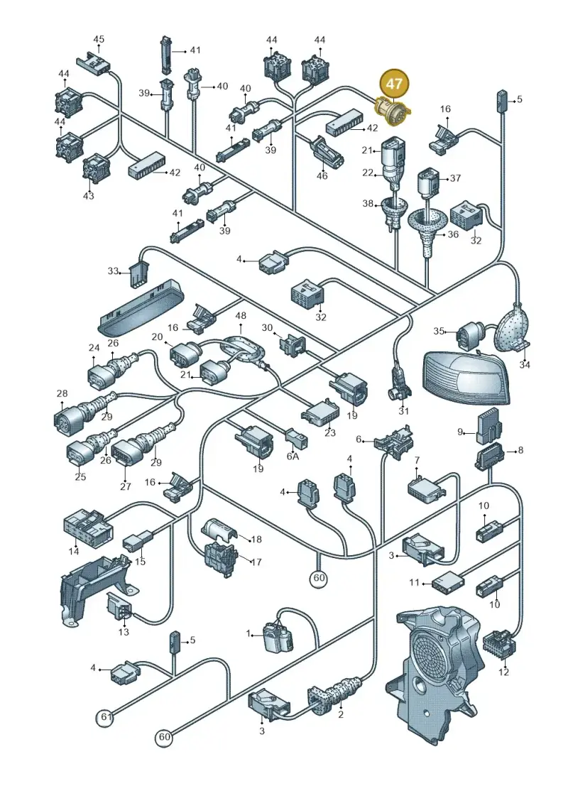 813972927 — Audi A3 Sportback (2008-2013) diagram 646971830, position 47