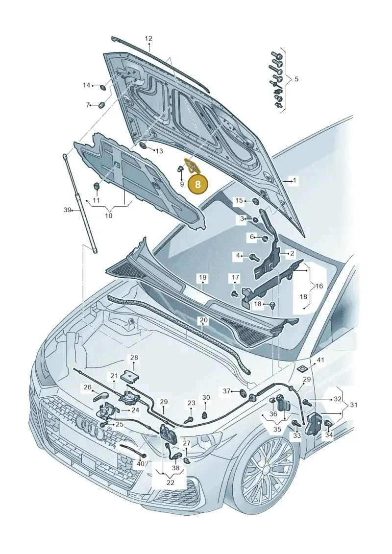 81A823185A — Audi RS Q3 Sportback (2019-2024) diagram 597823000, position 8