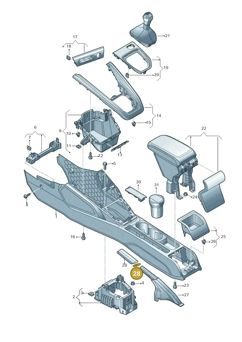82A711330 — Audi A1 Sportback (2018-2025) diagram 592863500, position 28