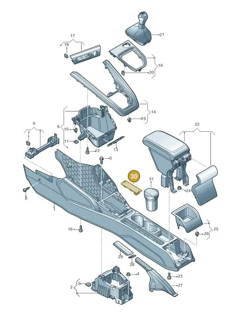 82A8632764PK — Audi A1 Sportback (2018-2025) diagram 592863500, position 30