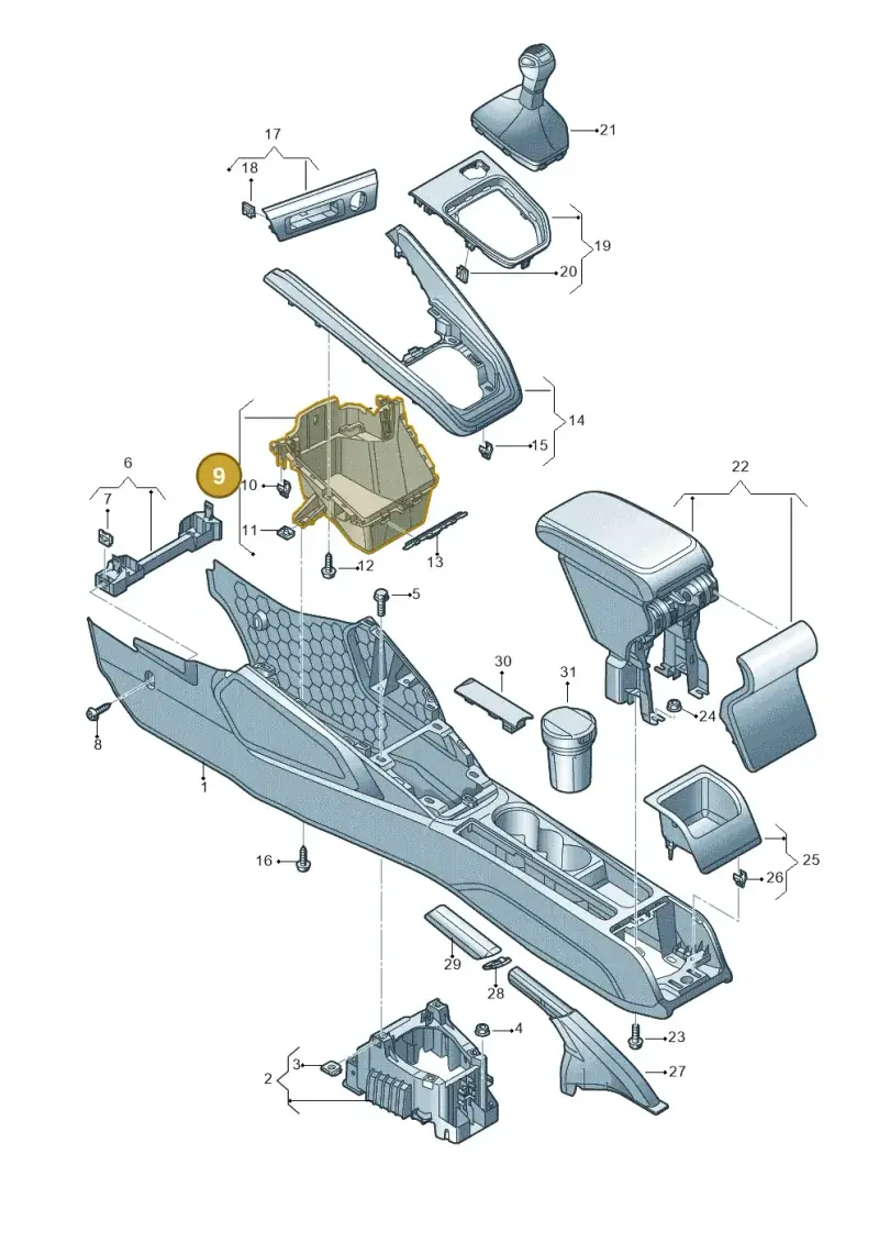 82B864981A4PK — Audi A1 Sportback (2018-2025) diagram 592863500, position 9