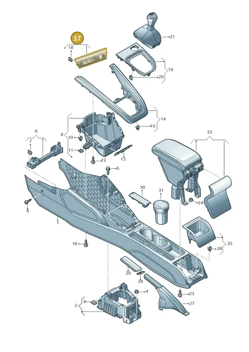 82C8636174PK — Audi A1 Sportback (2018-2025) diagram 592863500, position 17